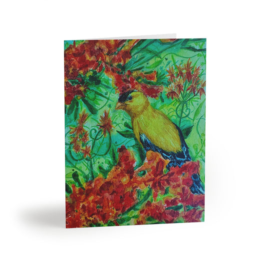 Floral Goldfinch Greeting Cards — Pack of 8/16/24