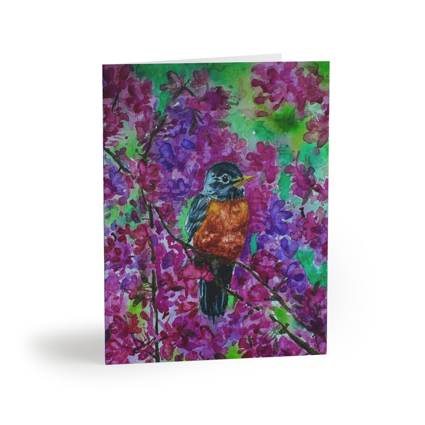 Floral Robin Greeting Cards — Pack of 8/16/24 Notecards