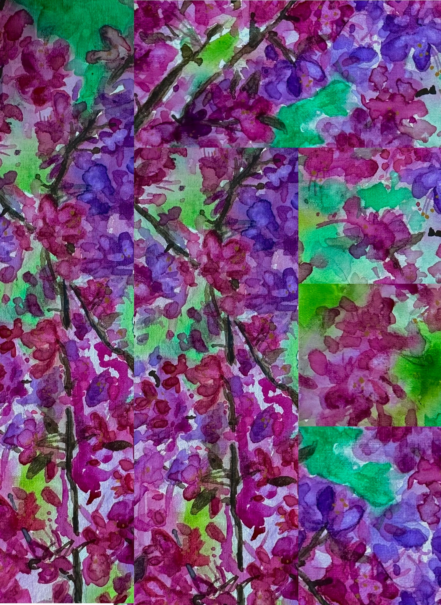 Cherry Blossom Robin 12x12 print