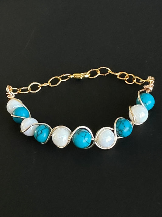 Turquoise and pearls