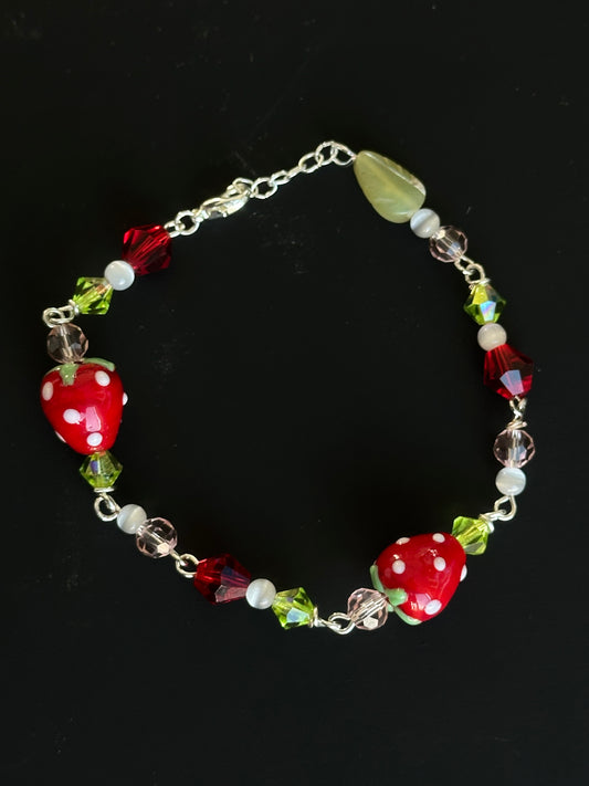 Strawberry girl charm bracelet