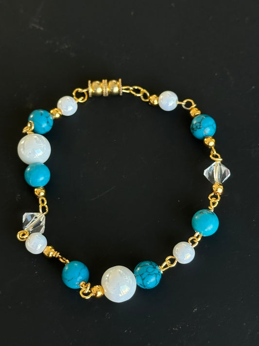 Pearl & turquoise bracelet